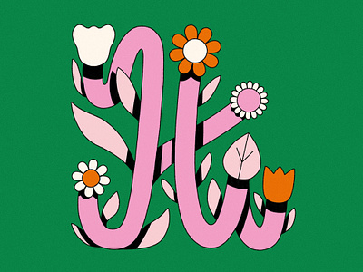 Hi! 🌷 colorful colourful drawing editorial illustration flower lettering graphic design illustration lettering ui visual design
