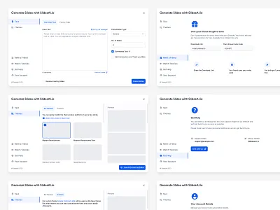 SlidesAI Extension ai browser extension generate content grid modal pop up presentation product design saas slides ui ui design ux ux design web web app
