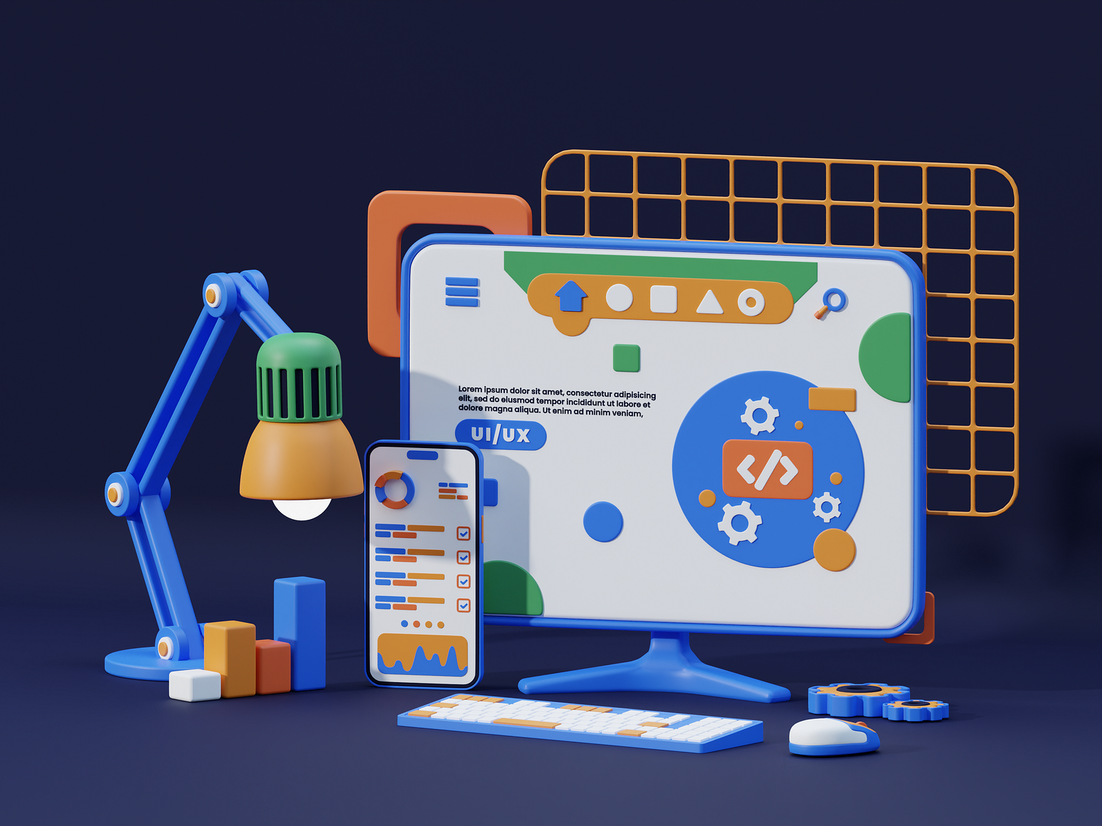 UI UX 3D Illustration by Tisna Permadi for Uneric Studio on Dribbble