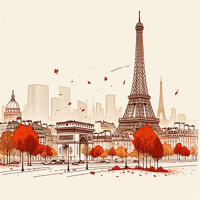 An Evening in Paris ai city cityscape illustration paris