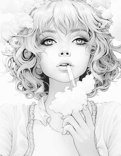 Stoner 11 adult coloring ai generated black and white cannabis coloring coloring page illustration marijuana coloring printable coloring sexy coloring stoner coloring stoner girl coloring