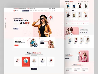 Ecostore-Fashion eCommerce Landing Page clean ecommerce fashion landing page design market marketplace model online store shop shopping store streetwear ui ux website