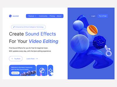 soundul - Sound Effect Website appdesign branding design designinspiration dribbble figma design graphic design landing page music ui ui ux uiinspirational uiuxdesigner userinterface web design web design music web inspiration web music