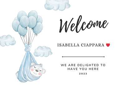 A Welcome Card for a Newborn Baby