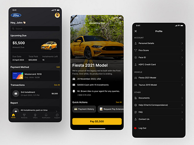 Car Insurance Screens app app design car design ford insurance management mobile app ui ui ux ux