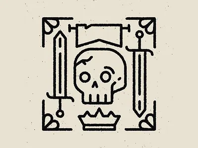 Skull&Sword crown design graphic design icon illustration line logo skull sword