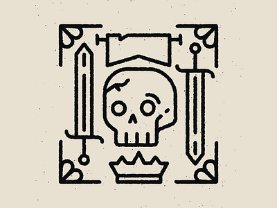 Skull&Sword crown design graphic design icon illustration line logo skull sword