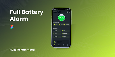 Full Battery Alarm App app design figma mobile app mockup sketch ui ux