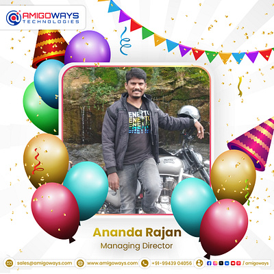 Cheers to Ananda Rajan on this special day! 🎉🎂 amigoways amigowaysappdevelopers amigowaysteam