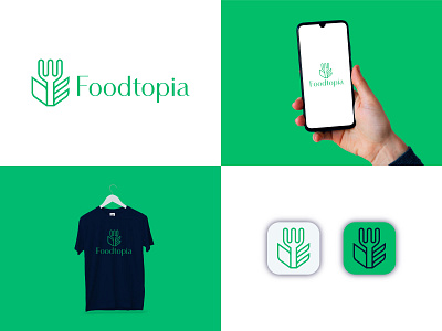 Foodtopia Restaurant Logo Design brand brand identity branding business logo design food icon identity illustration logo logo design logos minimal minimalist modern modern logo restaurant startup symbol vector
