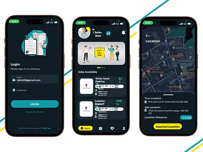 Find Work Application Design appdesign application branding finfwork graphic design logo template uidesign usdesign