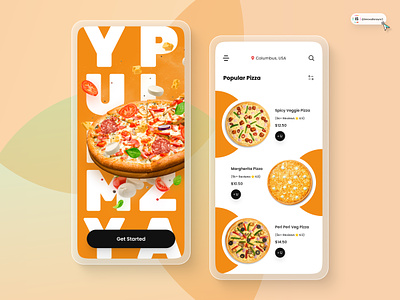 Pizza App Design 3d animation art branding digitaldesign ecommerce flatdesign food app graphic design illustration innovationsync logo mobile motion graphics nft product design shopify ui vector webdesign