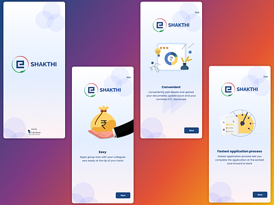 Splash Screen and Information Sliders - Fintech App app branding dailyui design fintech illustration logo ui ux