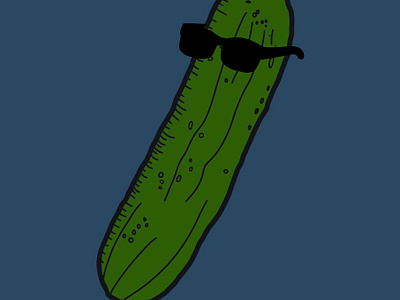 Awesome cucumber adorable anime app art awsome branding cartoon cute design fruits funny graphic design green illustration logo silly sunglasses teal ui vegtables