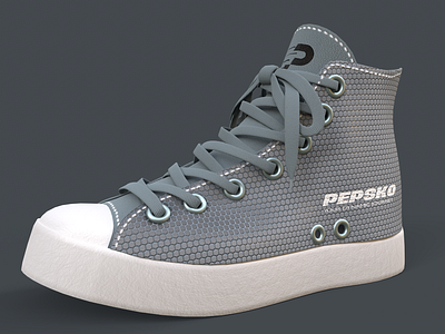 Canvas & Leather High-Top Sneaker 3d 3dshoe animation boots branding canvas fashiondesign footwear gameart hikingshoes leathersneaker nike pepsko productdesign props sneakers winterfashion wintershoes