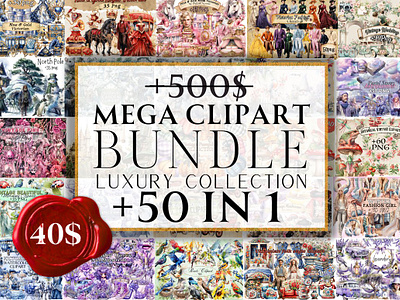Clipart Bundle -50 in 1 Big Set 2024 pumpkin all in one buy autumn poster clipart set collection font fall collection flower bundle mystic new year 2023 sale scrapbook ephemera seasonal decorations sublimation designs vintage png watercolor background watercolor bundle watercolor clipart watercolor floral watercolor flower watercolor flower bundle