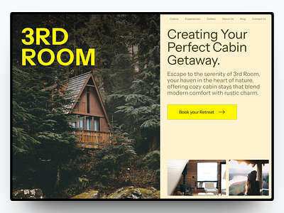 3RD Room - Cabin Booking Website booking branding cabin design graphic design hospitality hotel landing page ui vacation web design website