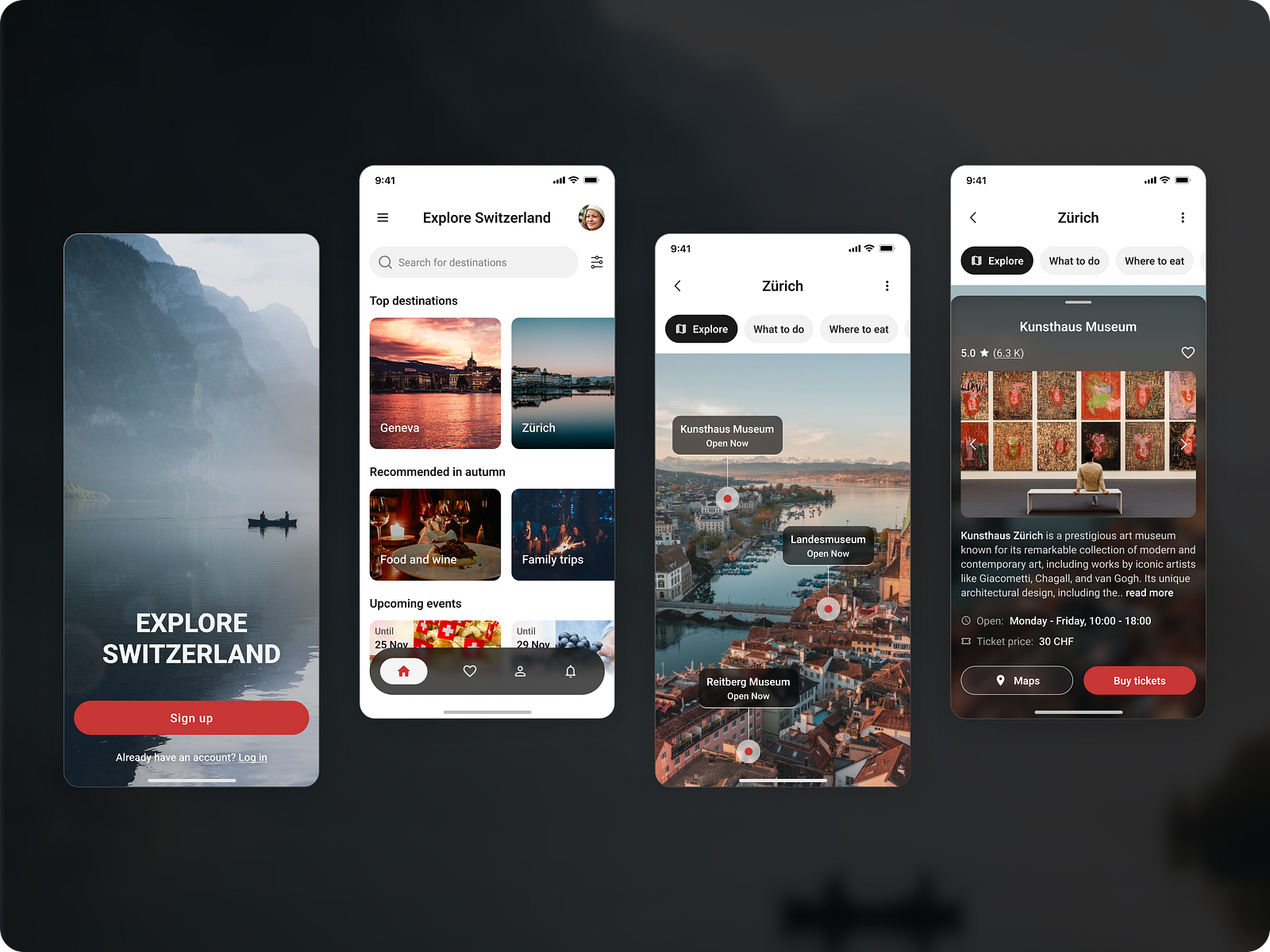 Swiss Mobile Travel App by Laura Boboc for Windmill on Dribbble