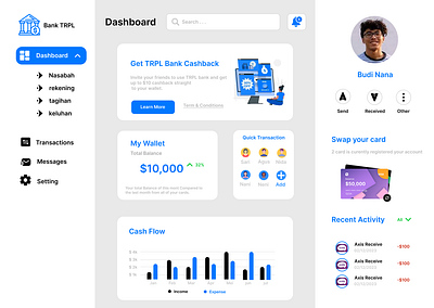 dashboard bank 3d animation graphic design ui