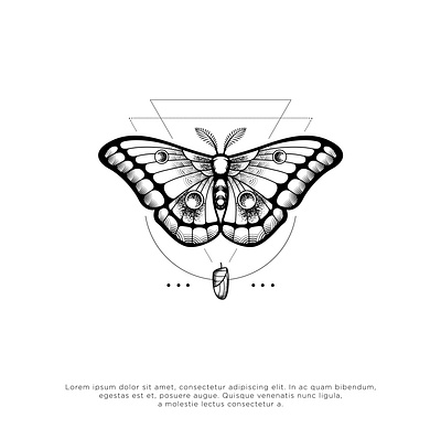 butterfly vector art black branding butterfly cocoon design graphic design illustration insect moth tattoo vintage