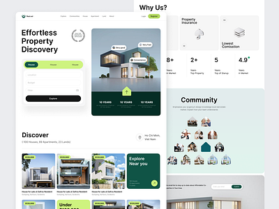 Real Estate Landing Page design interface landingpage real estate ui uxui website
