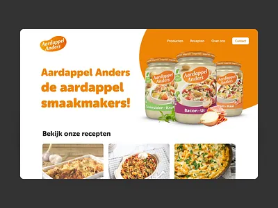 Aardappel Anders website 3d aardappel anders after effects element landingspage loader meal plugin potato product recipe render responsive sauce sauces ui ux website