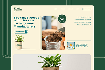 Coir Products Manufacturers and Export Company Website business website coir coir products coir website funky innovative design modern design nature responsive design