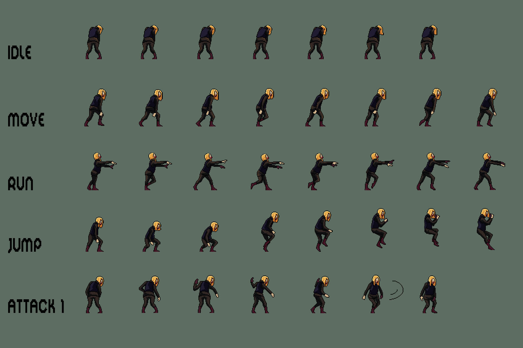 Soldier Zombie Character Sprite Sheets Pixel Art by 2D Game Assets on ...