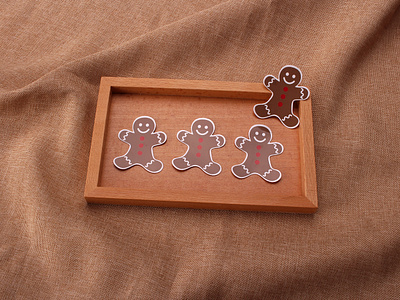 Gingerbread Man Custom Die Cut Stickers art custom die cut custom stickers design gloss stickers holiday season holiday stickers labels stickers