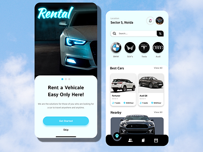 Vehicale Rental App app branding design rental typography uber ui ux