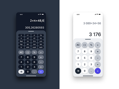 Contrasting Calculator UI: Light vs Dark Theme app dailyui design figma minimal simple ui ui design uiux ux ux design