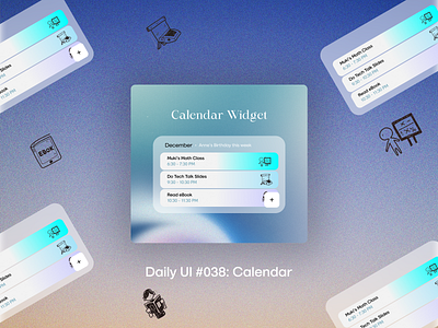 Daily UI #038 - Calendar (widget) 038 daily ui dailyui design