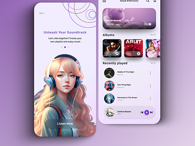Music APP app branding design music music app typography ui ux