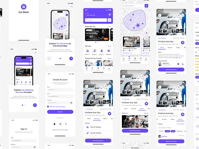 Car Wash App | Car Wash Service App | Car Wash Finder | App UIUX android app app design app developer app ui car wash app car wash app ui car wash service app design figma hire ui ux designer insightlancer ios ui ui design uiux user experience user interface ux ux design
