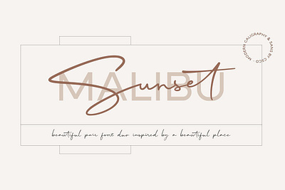 Malibu Sunset A Beautiful Font Duo Free Download alternates connected cursive elegant fancy fine flowing friendly hairline handwritting lettering loopy luxury monoline pen pencil sans serif script signature