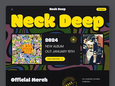 Neck Depp - Neck Deep Website Redesign dark dark ui home page landing page landing page design music music landing page personal website redesign redesign landing page redesigng website ui ux website website design