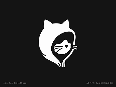 Hacker Cat - Logo Design animal best top modern branding cat cat logo clever cyber cypher design ethical hacking hacker hacking icon identity logo logo designer negative space security smart symbol