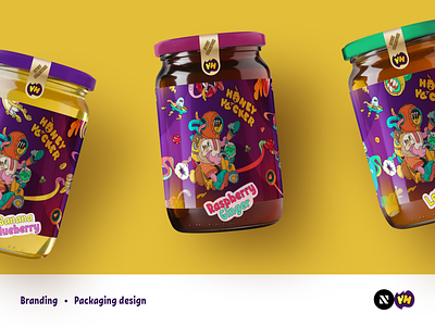 Honey Packaging Design 2d branding creative design graphic design honey identity illustration label logo organic packaging print typography vector
