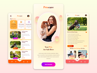 Pet Care App UI UX Design app design app for pet care app ui ux design mobile app design mobile application design pet care app pet care app design pet care app ui ux service app design ui ux app