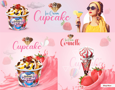 Ice Cream post design 3d animation branding design graphic design illustration logo logo design motion graphics typography ui ux vector