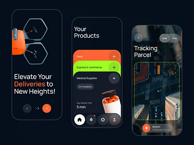 Drone Delivery App app appdesign conceptdesign delivery design drone dronedelivery future modern ui ux