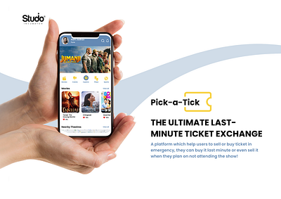 Pick-a-Tick App Design - UI/UX Case Study (Student Work) app design booking app entertainment high fidelity screens prototyping ticket booking app ui user experience ux