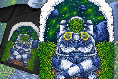 Astronout nature astronout cover album design apparel design tshirt graphic design illustration jamaica moon space stars