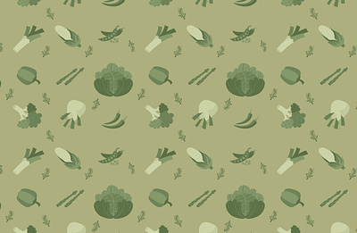 Green vegetables pattern botanical branding broccoli collection green illustration pattern print seamless pattern textile vector vegetables