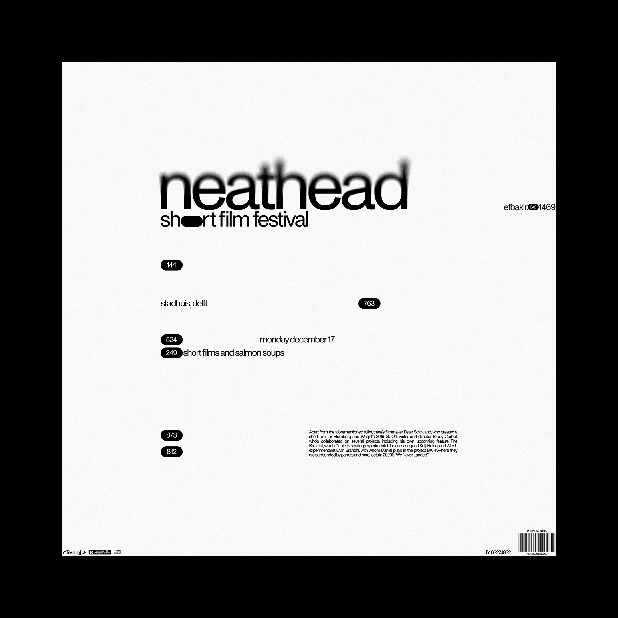 Example of Announcing neathead short film festival!