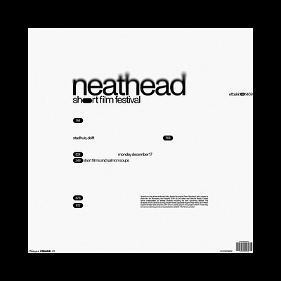 Announcing neathead short film festival! design designer editorial layout film helvetica poster swiss typography