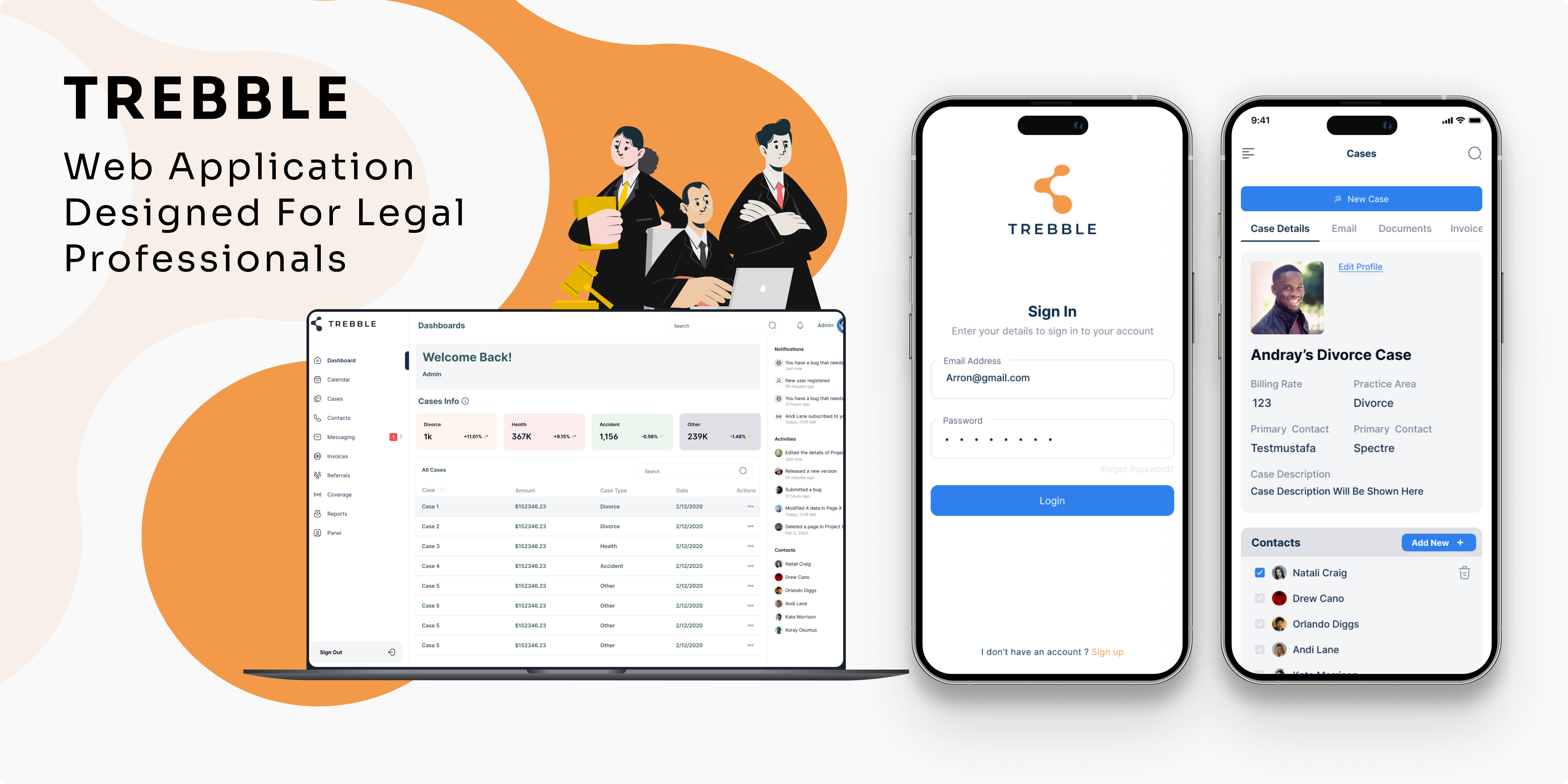 Trebble - Legal Professionals Dashboard