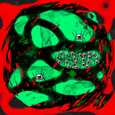 31/Keep_eyes_on_you 2dillustration abstract illustration adobe photoshop comic digitalart digitalartist eye eyes illustration psychedelic red and green sphere