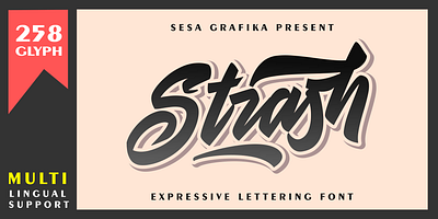 Strash - Expressive Lettering Font bold branding calligraphy cursive design fonts graphic design handlettering headline lettering logo logotype retro script typeface vintage