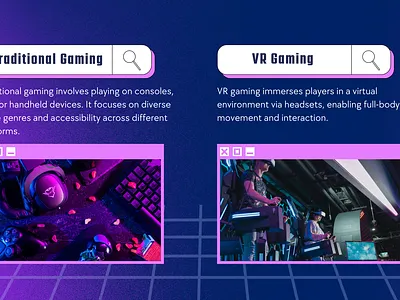 Traditional vs VR Gaming console gaming vr
